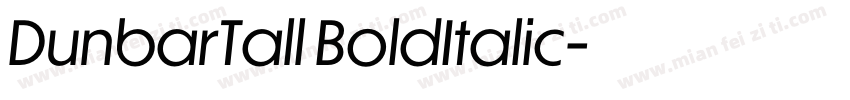 DunbarTall BoldItalic字体转换